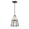 Z-Lite Trestle 1 Light Mini Pendant, Matte Black & Olde Brass 447MP-MB-OBR - alternate 6